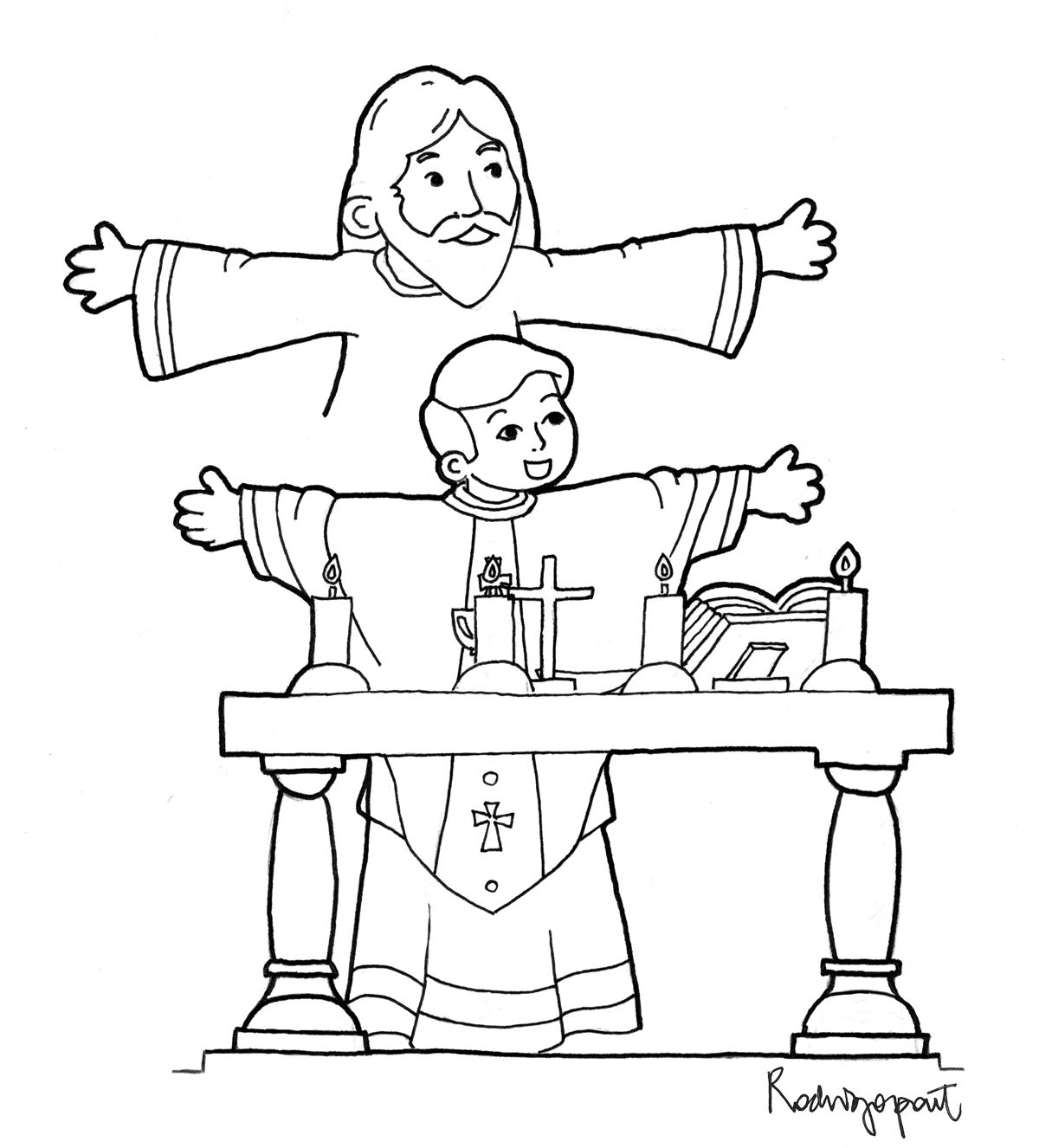Coloring Page Of Priest Celebrating Mass Sunday School Crafts 1200x1326 Coloring Page Of Priest Celebrating Mass Sunday School Crafts