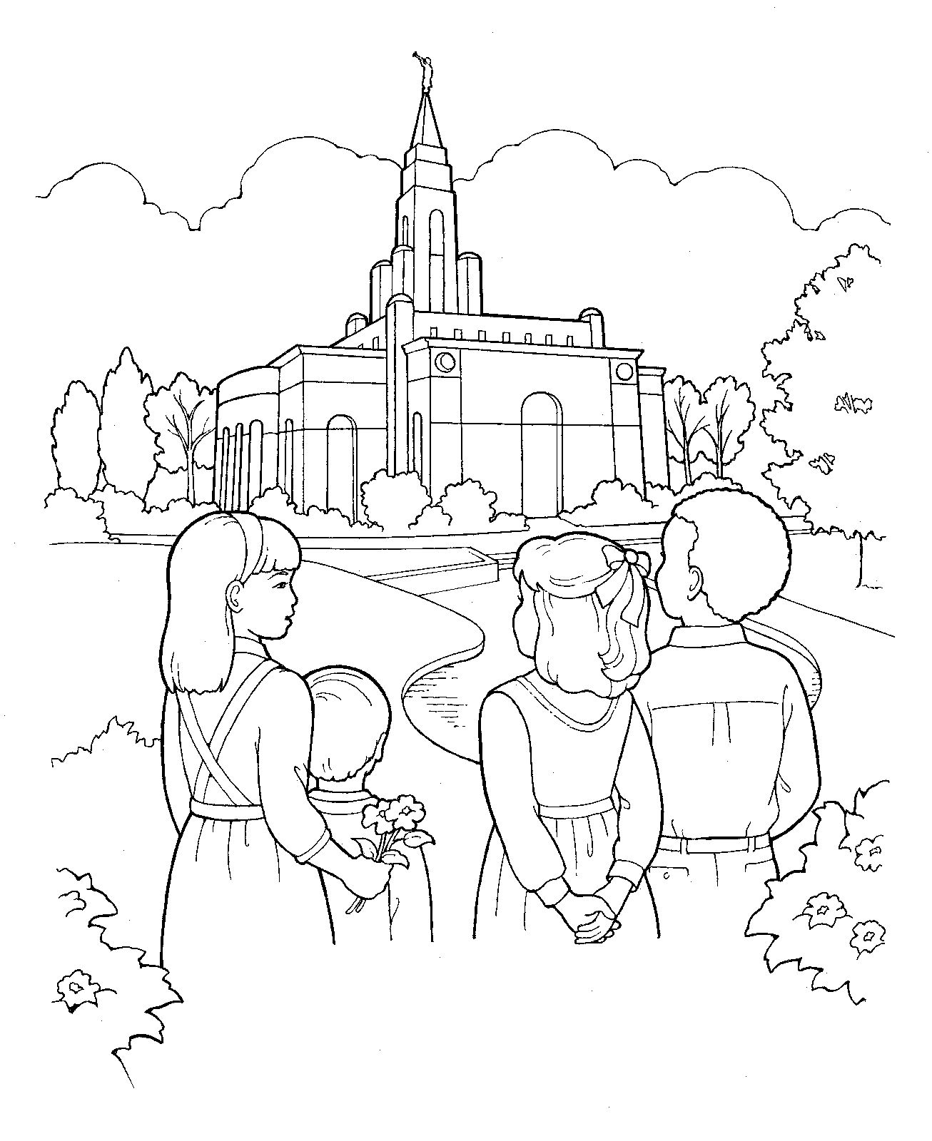 Children Visit The Temple. Lds Primary Coloring Page. Other 1306x1600 Children Visit The Temple. Lds Primary Coloring Page. Other