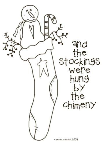 382x494 A Prim Christmas Stocking To Color. Free Christmas Coloring