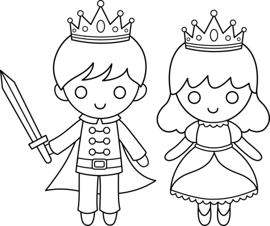 Prince And Princess Coloring Page Fairy Tales Theme Classroom 550x460 Prince And Princess Coloring Page Fairy Tales Theme Classroom