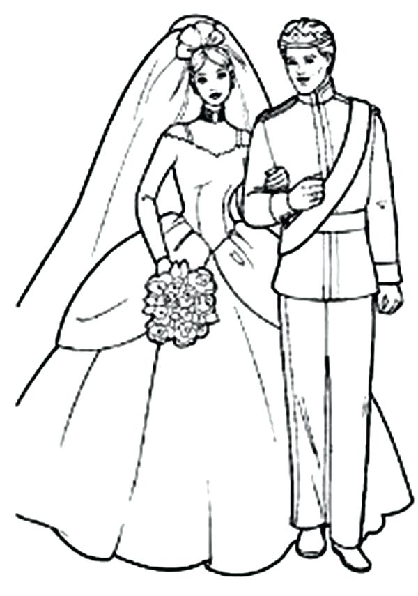Barbie Doll Coloring Pages Barbie Doll Dress Prince And Princess 600x855 Barbie Doll Coloring Pages Barbie Doll Dress Prince And Princess