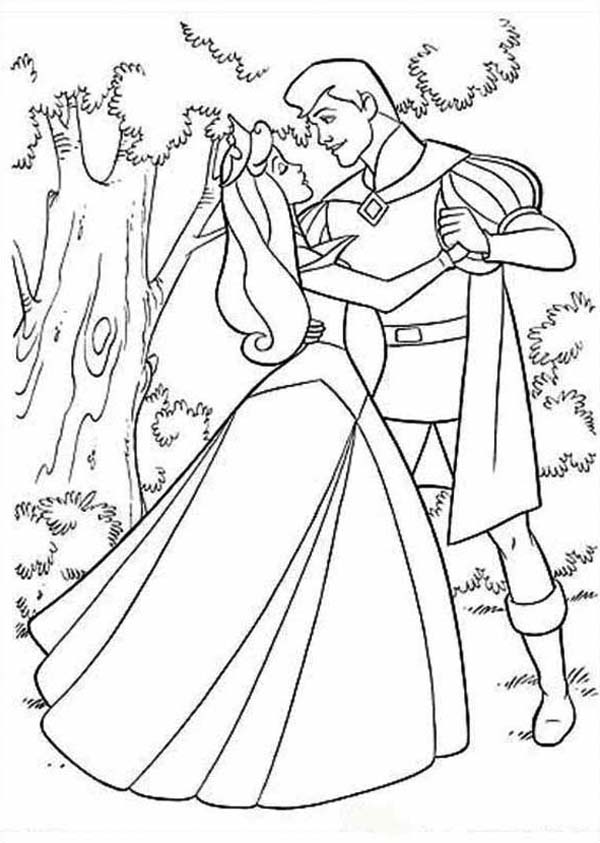 Princess Aurora And Prince Phillip Coloring Page 600x843 Princess Aurora And Prince Phillip Coloring Page