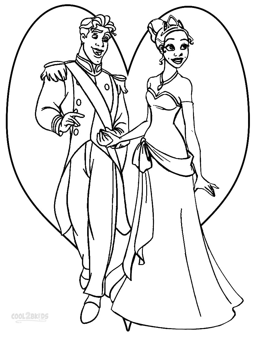 Princess Tiana And Prince Coloring Pages 850x1100 Princess Tiana And Prince Coloring Pages