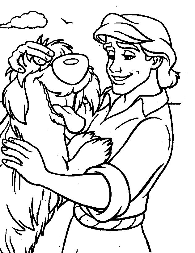 631x820 Prince Eric Hug Little Mermaid Coloring Pages