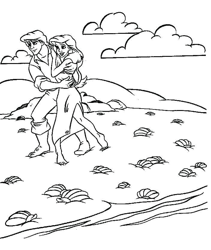 704x836 Ariel And Eric Coloring Pages And Prince Kiss Coloring Pages Ariel