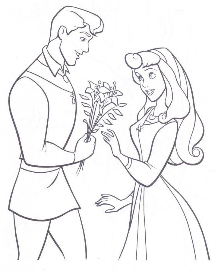 700x890 Disney Princess Aurora And The Prince Coloring Page Kids