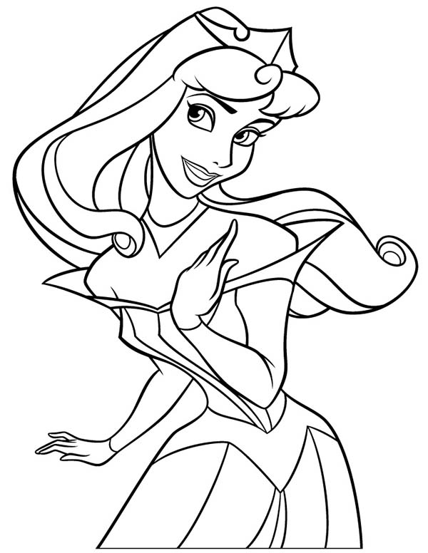 600x776 Princess Aurora Is Excited To See Prince Phillip Coloring Page