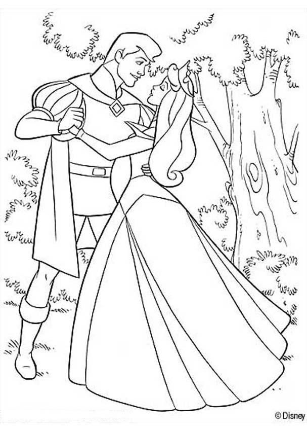 607x850 Aurora Dancing With Prince Philip Coloring Page Wedding