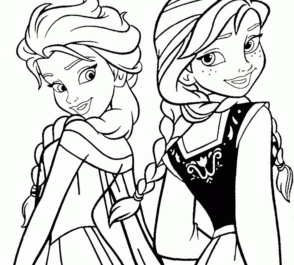 1024x922 Princess Coloring Pages Frozen Disney Elsa And Anna Printable