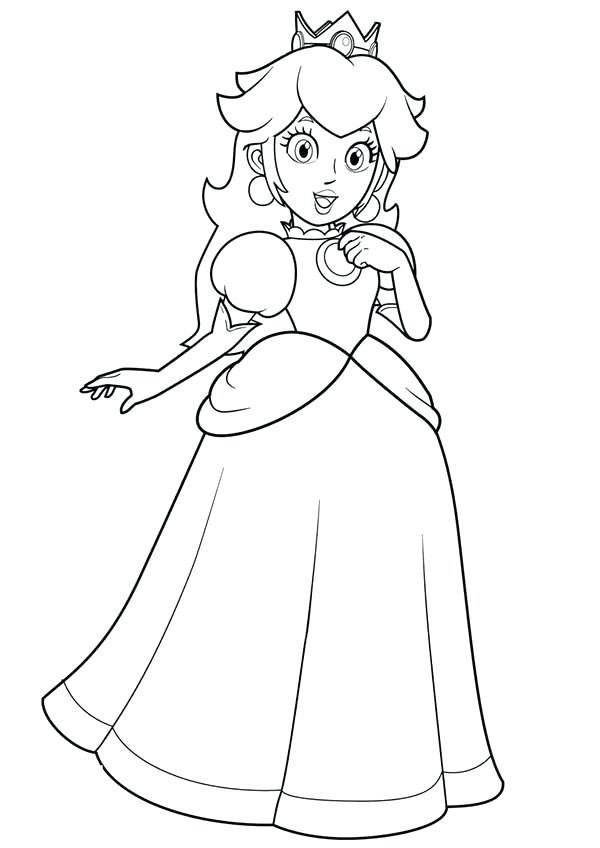Princess Peach Coloring Pages 600x848 Princess Peach Coloring Pages