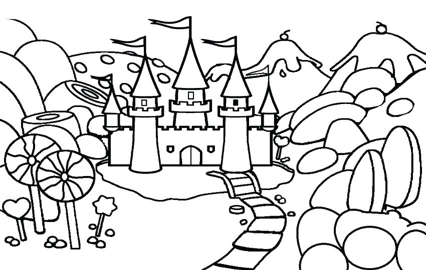 850x540 Castle Coloring Pages Free Adult Colouring Page By Princess Castle