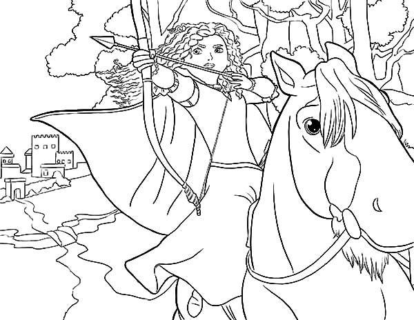 600x464 Princess Merida Riding Horse With Her Three Little Brother