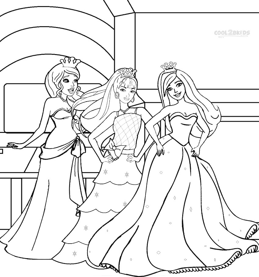 850x911 Printable Barbie Princess Coloring Pages For Kids Cool2bkids