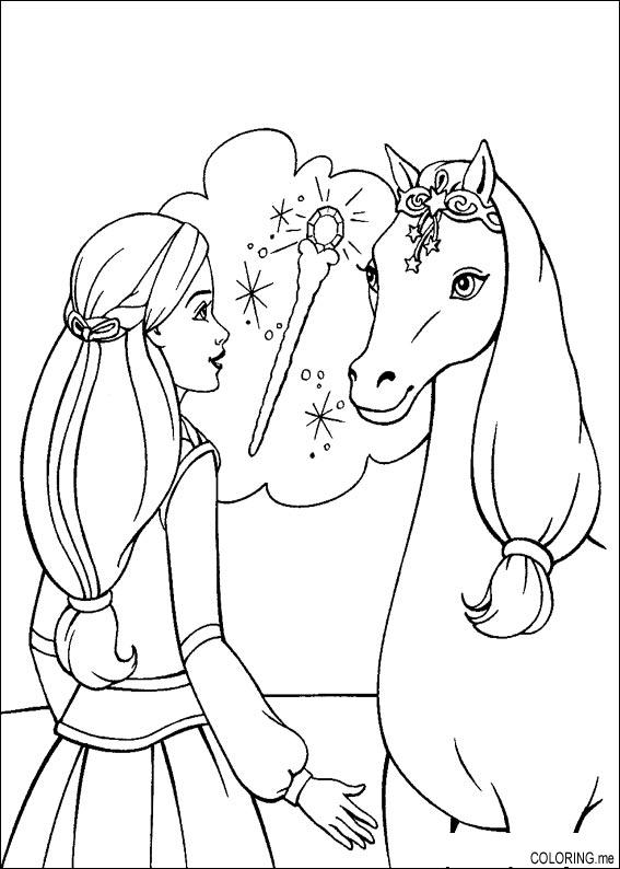 567x794 Barbie Horse Coloring Pages 12053