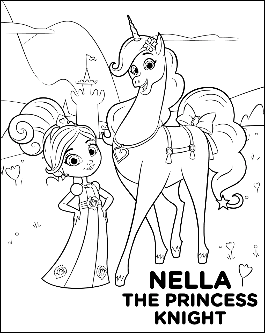 1024x1285 Nella The Princess Knight Coloring Pages