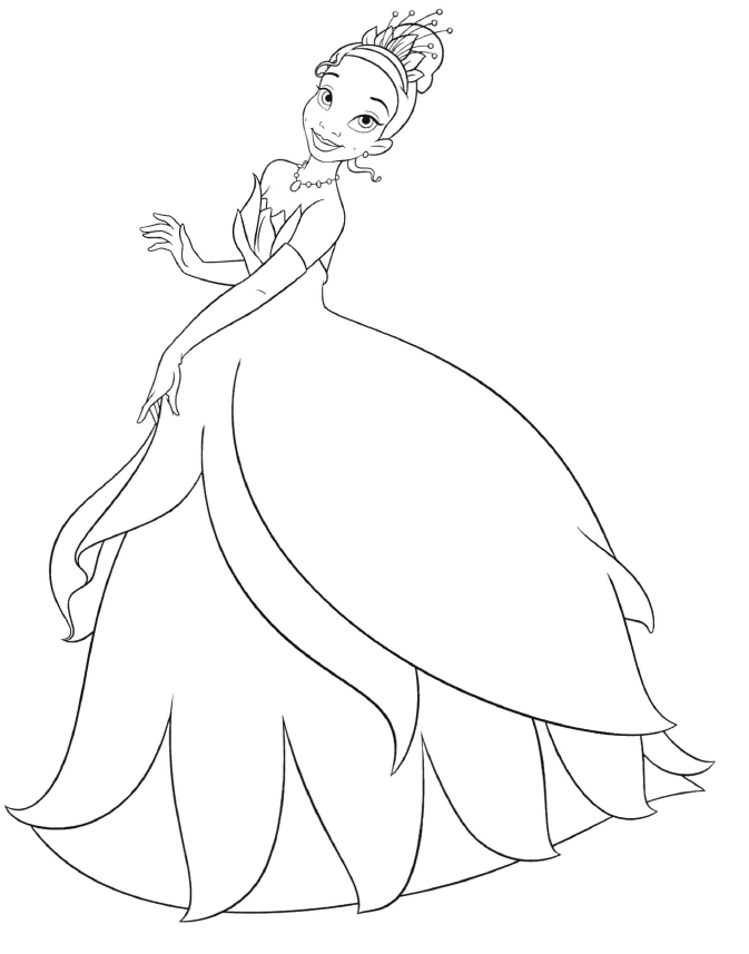 Princess Tiana Coloring Pages To Print 673x857 Princess Tiana Coloring Pages To Print