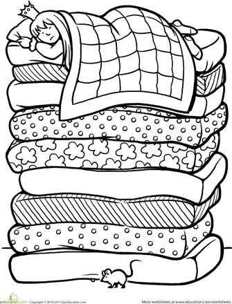 Color The Princess And The Pea Worksheets, Princess And Fairy 335x440 Color The Princess And The Pea Worksheets, Princess And Fairy