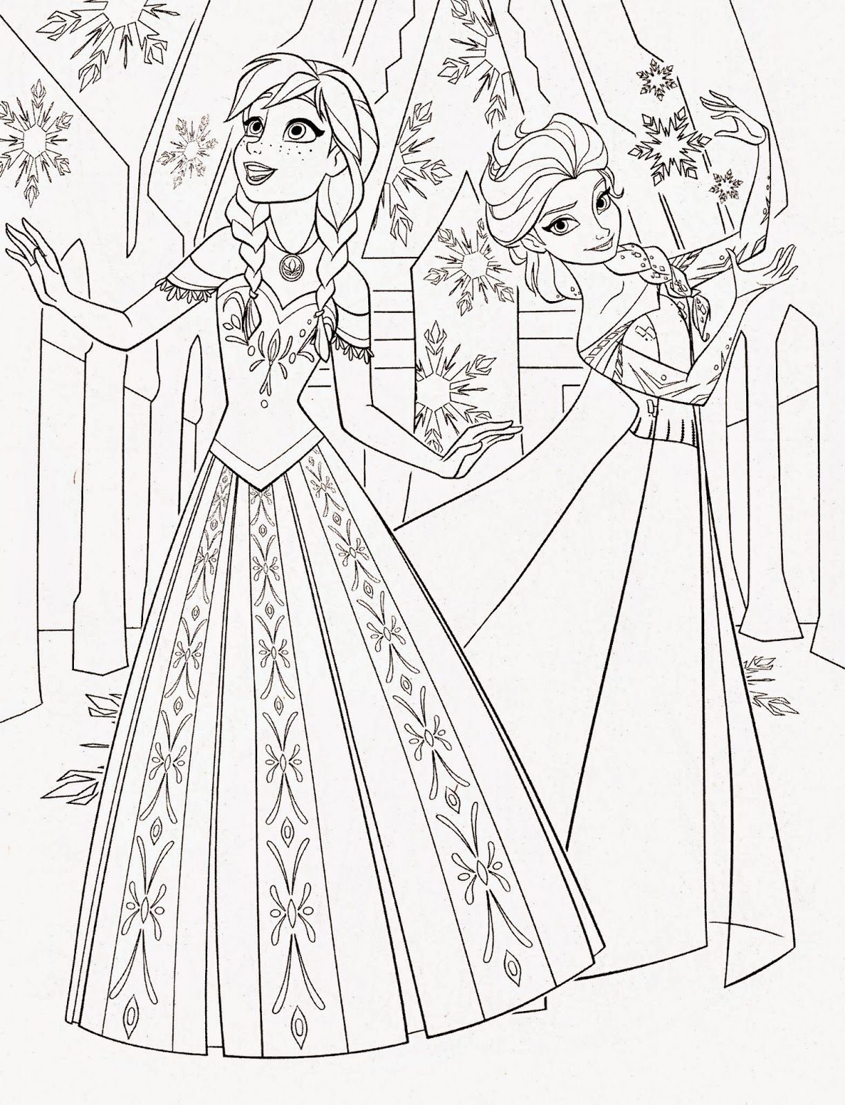 1223x1600 Disney Princess Frozen Elsa And Anna Coloring Pages Recreational