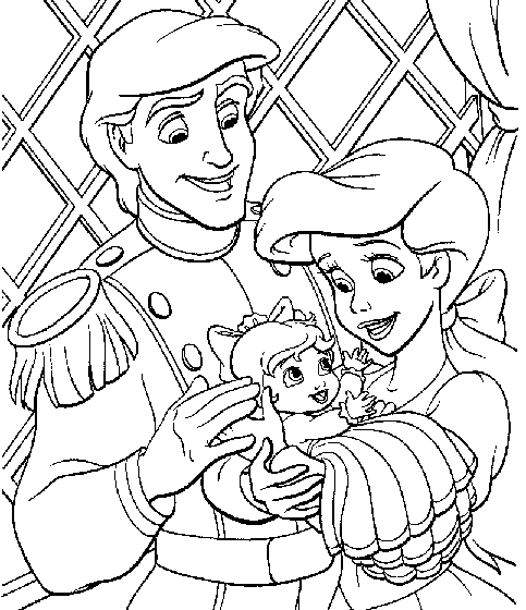 483x560 Princess Prince And A Baby Coloring Pages