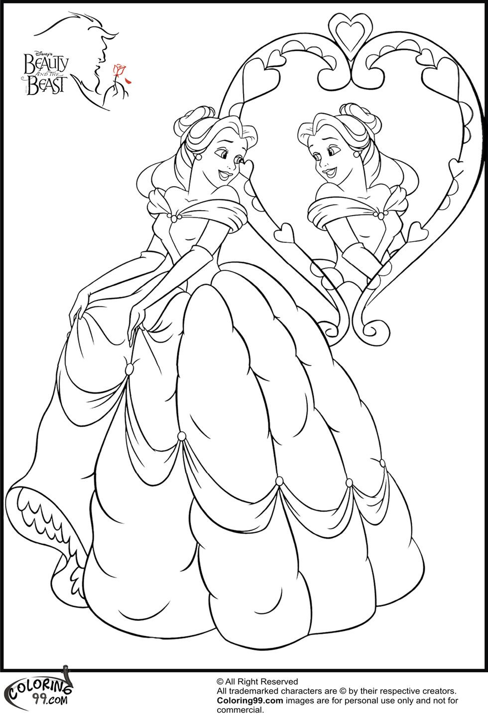 Amazing Disney Princess Belle Coloring Pages Pic For Princesses 980x1450 Amazing Disney Princess Belle Coloring Pages Pic For Princesses