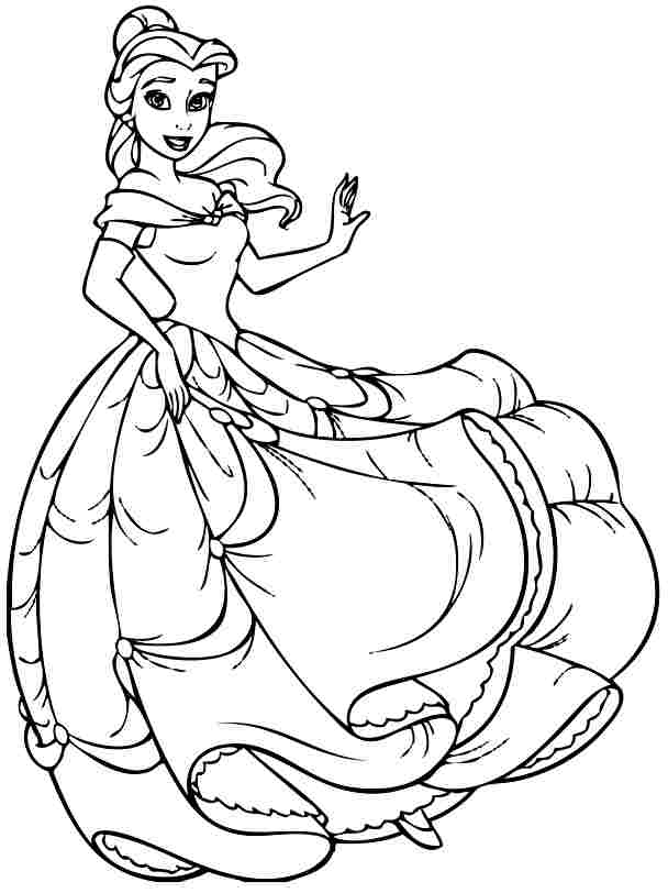 Free Disney Princess Belle Coloring Pages For Preschool 608x812 Free Disney Princess Belle Coloring Pages For Preschool