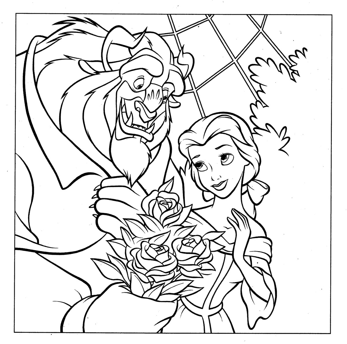 Princess Belle And The Beast Free Printable Coloring Pages 1200x1191 Princess Belle And The Beast Free Printable Coloring Pages