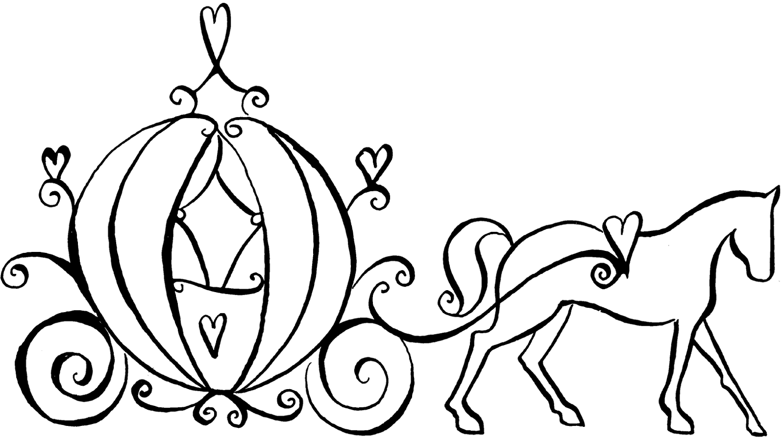 1600x910 Cinderella Carriage Coloring Pages 534351 Pleasing