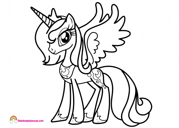 Princess Luna Coloring Page 595x424 Princess Luna Coloring Page
