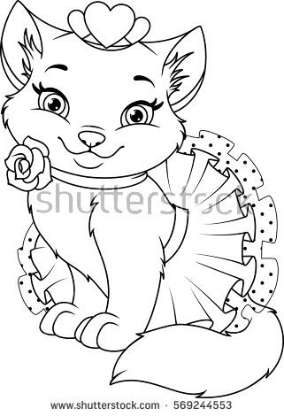 Princess Cat Coloring Pages 321x470 Princess Cat Coloring Pages