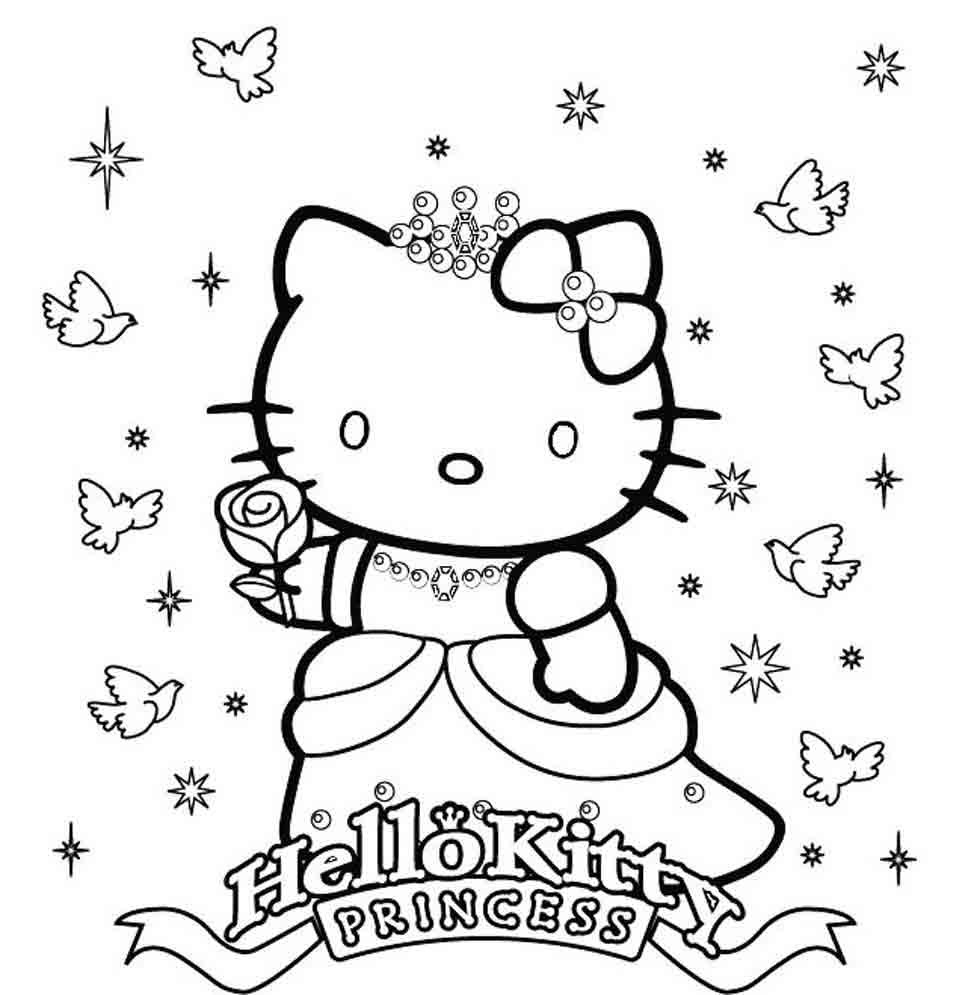 Princess Hello Kitty Coloring Pages Lively Pictures To Print 977x995 Princess Hello Kitty Coloring Pages Lively Pictures To Print