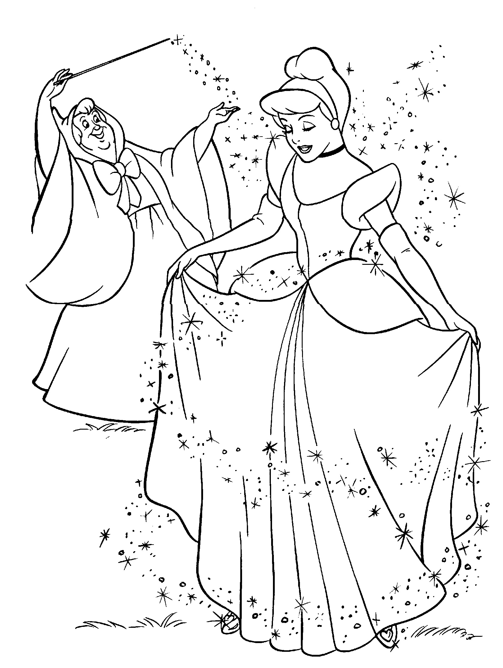 1677x2225 Cinderella Coloring Pages Y Blank Pattern Disney