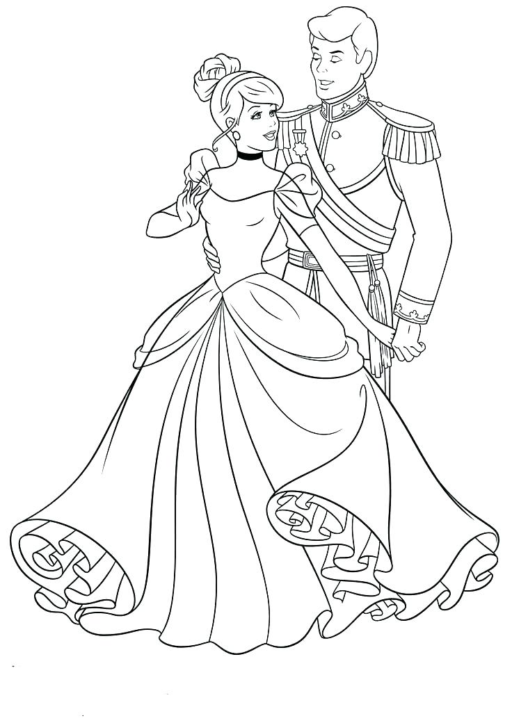 736x1040 Cinderella Coloring Pages Disney