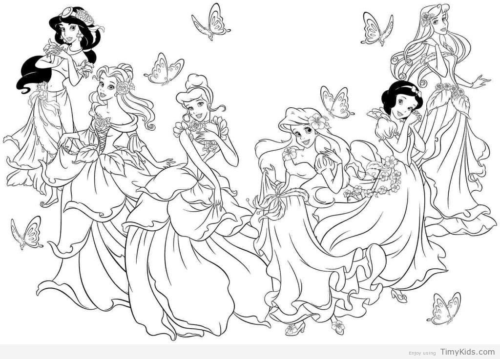 Princess Coloring Pages For Girls Timykids 1024x736 Princess Coloring Pages For Girls Timykids