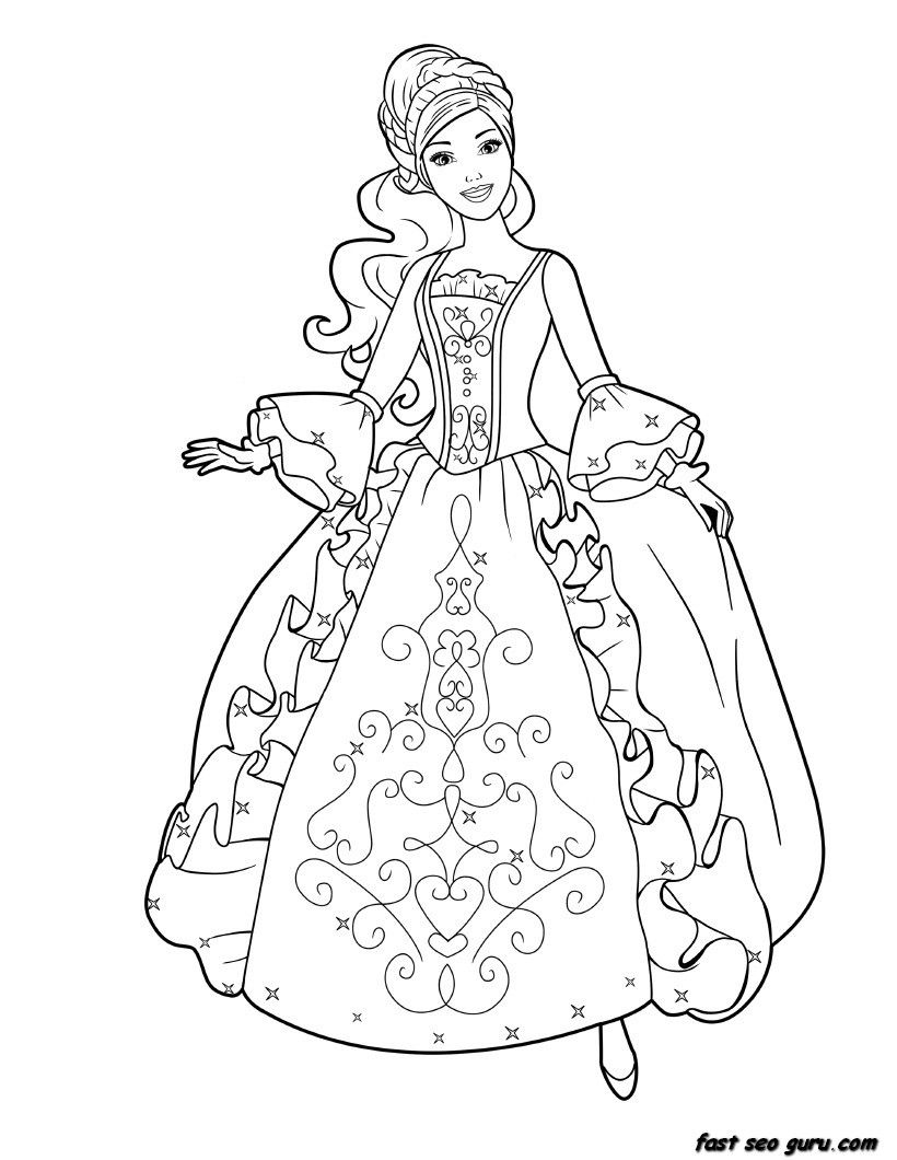 Princess Coloring Pages Page Child For Girls Printable Barbie 820x1060 Princess Coloring Pages Page Child For Girls Printable Barbie
