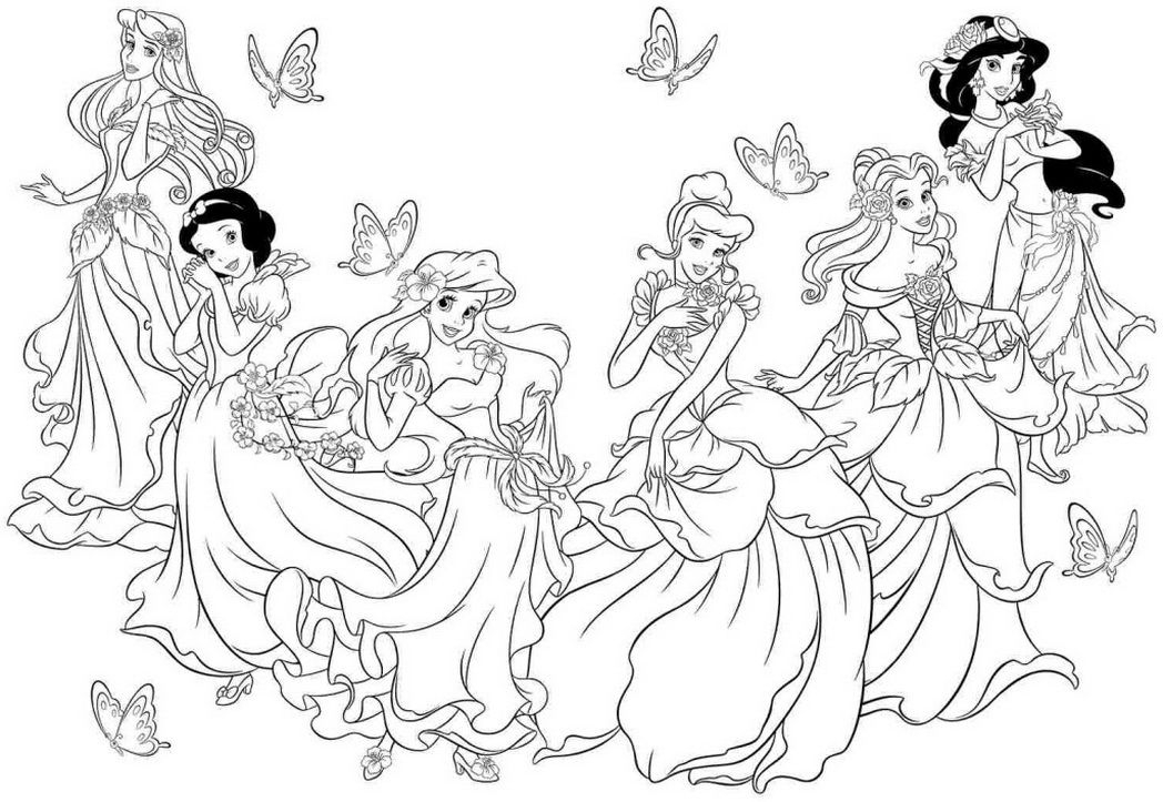 Disney Princess Coloring Pages For Girls 1048x723 Disney Princess Coloring Pages For Girls