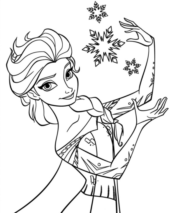 580x731 Printable Frozen Princess Coloring Pages From Disney Walt