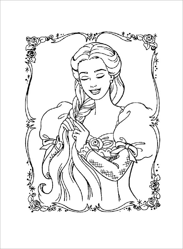 585x794 Coloring Pages Barbie Princess Colouring Pages