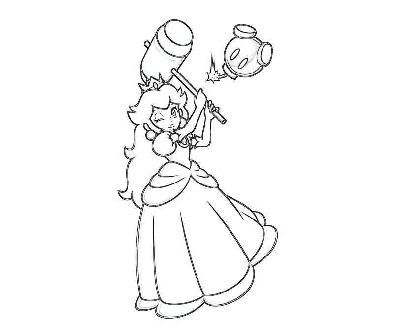 800x667 Princess Daisy Coloring Pages Princess Peach Kart Coloring Pages