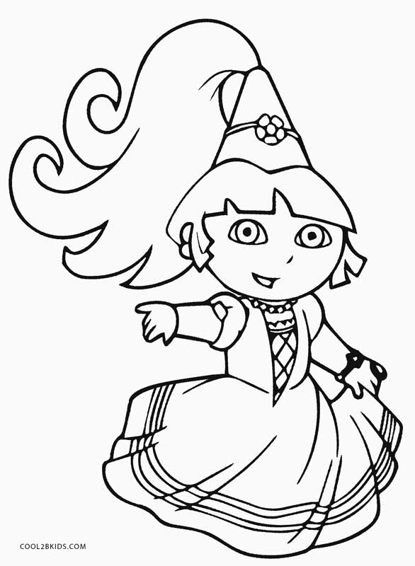 Princess Dora Coloring Pages 586x800 Princess Dora Coloring Pages