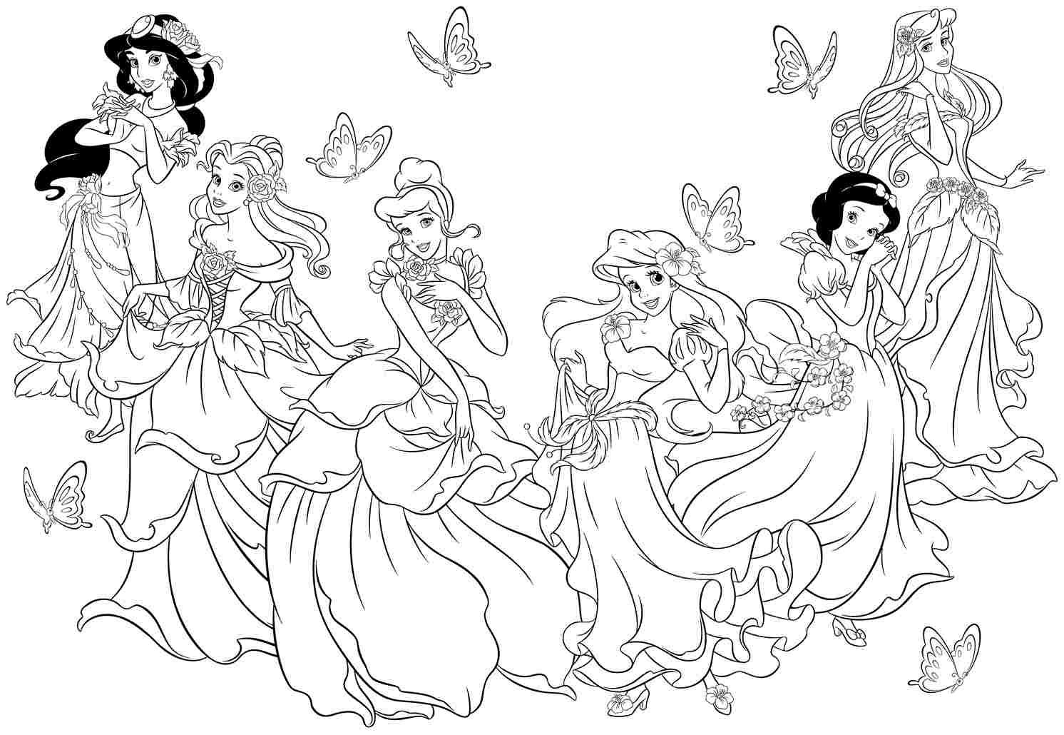 1492x1030 Free Coloring Pages Disney Princesses Anfuk Co Throughout Princess