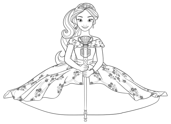 Elena Of Avalor Coloring Pages 600x437 Elena Of Avalor Coloring Pages