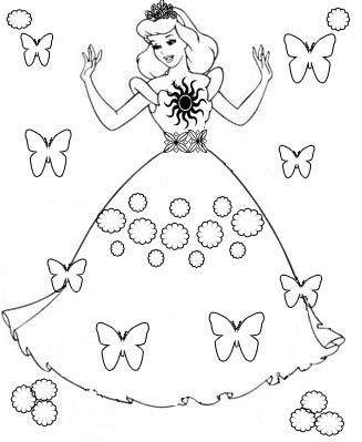 Princess Butterfly Coloring Pages 327x399 Princess Butterfly Coloring Pages