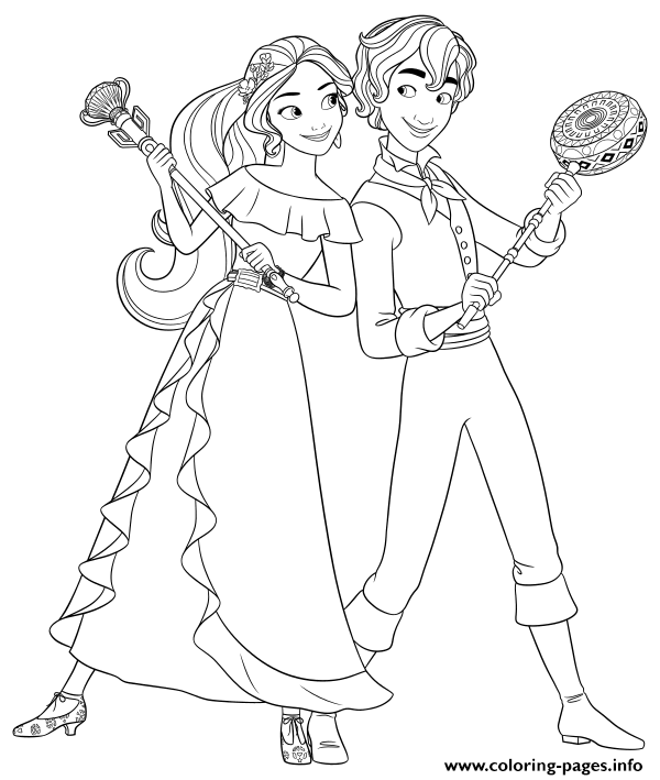 Princess Elena And Mateo Disney Princess Coloring Pages Printable 600x709 Princess Elena And Mateo Disney Princess Coloring Pages Printable