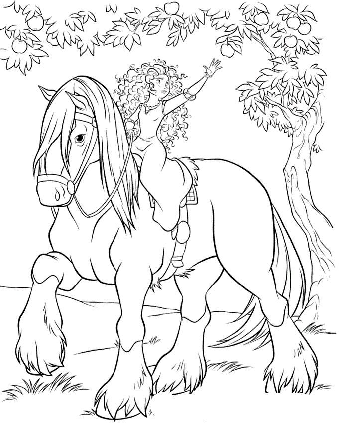 687x859 In Princess And Horse Coloring Pages