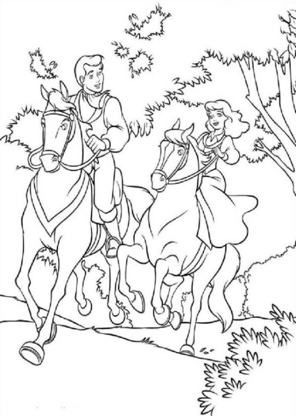 600x841 Prince And Princess On Horse Coloring Page
