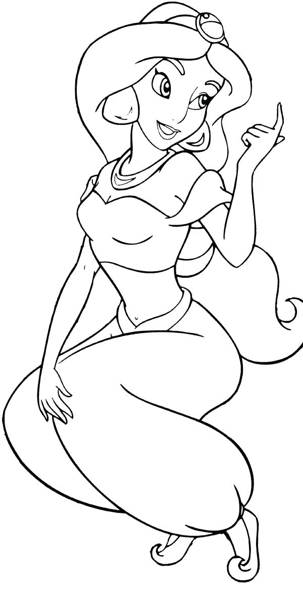 600x1178 Disney Jasmine Coloring Pages Princess Jasmine Coloring Page