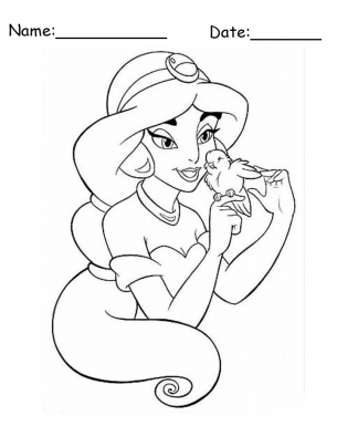 305x385 Give A Like For Princess Jasmine Printable Coloring Pages