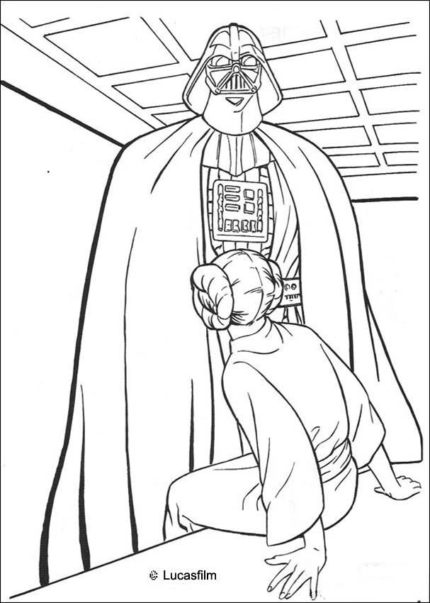 Darth Vader And Princess Leia Coloring Pages 607x850 Darth Vader And Princess Leia Coloring Pages