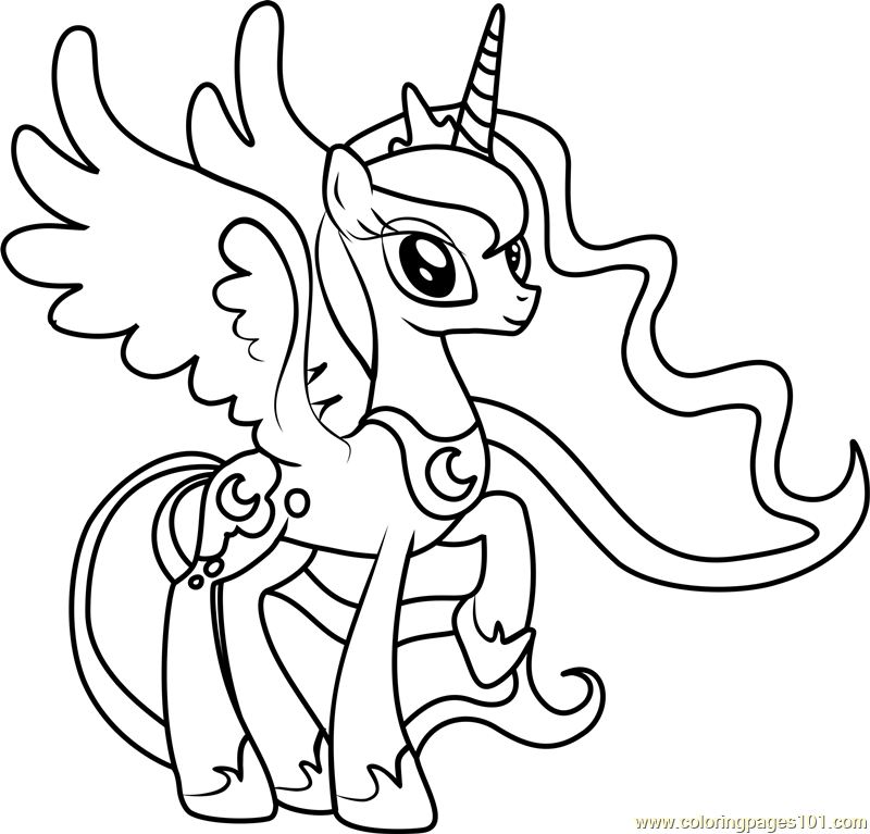 800x767 Princess Luna Coloring Page