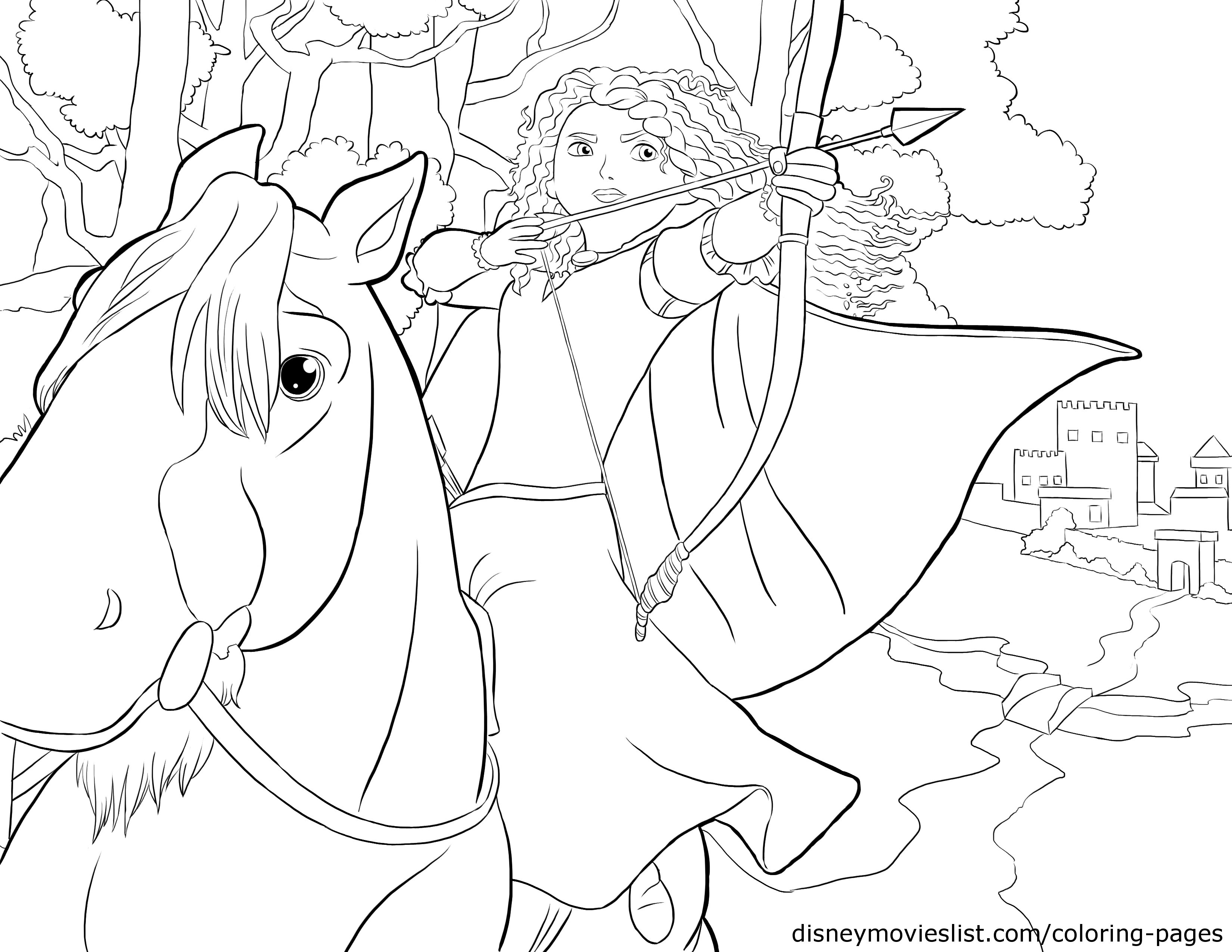 Disney's Bravemerida And Angus Coloring Page Disney Coloring 3300x2550 Disney's Bravemerida And Angus Coloring Page Disney Coloring